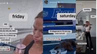 Hall's Friday, Saturday, and Sunday routine (Images via: Hall's Instagram stories)